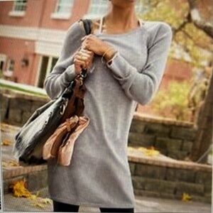 Athleta Salinas Sweatshirt Tunic Dress Heather Gray Women’s Medium Tall